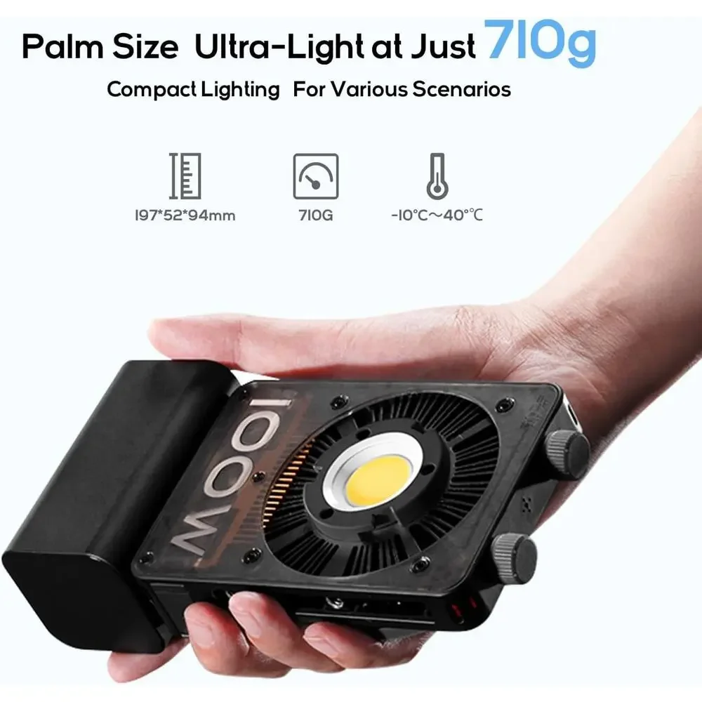 ZHIYUN CINEPEER CX100 COB LED Video Light with Battery Grip - Great Condition!